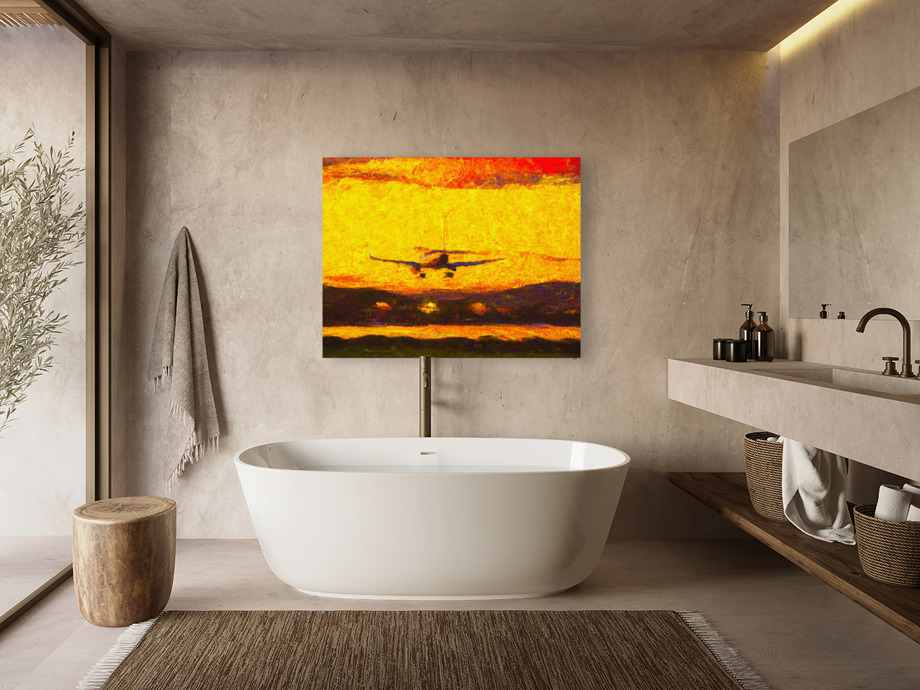 Landing at Sunset Reproduction