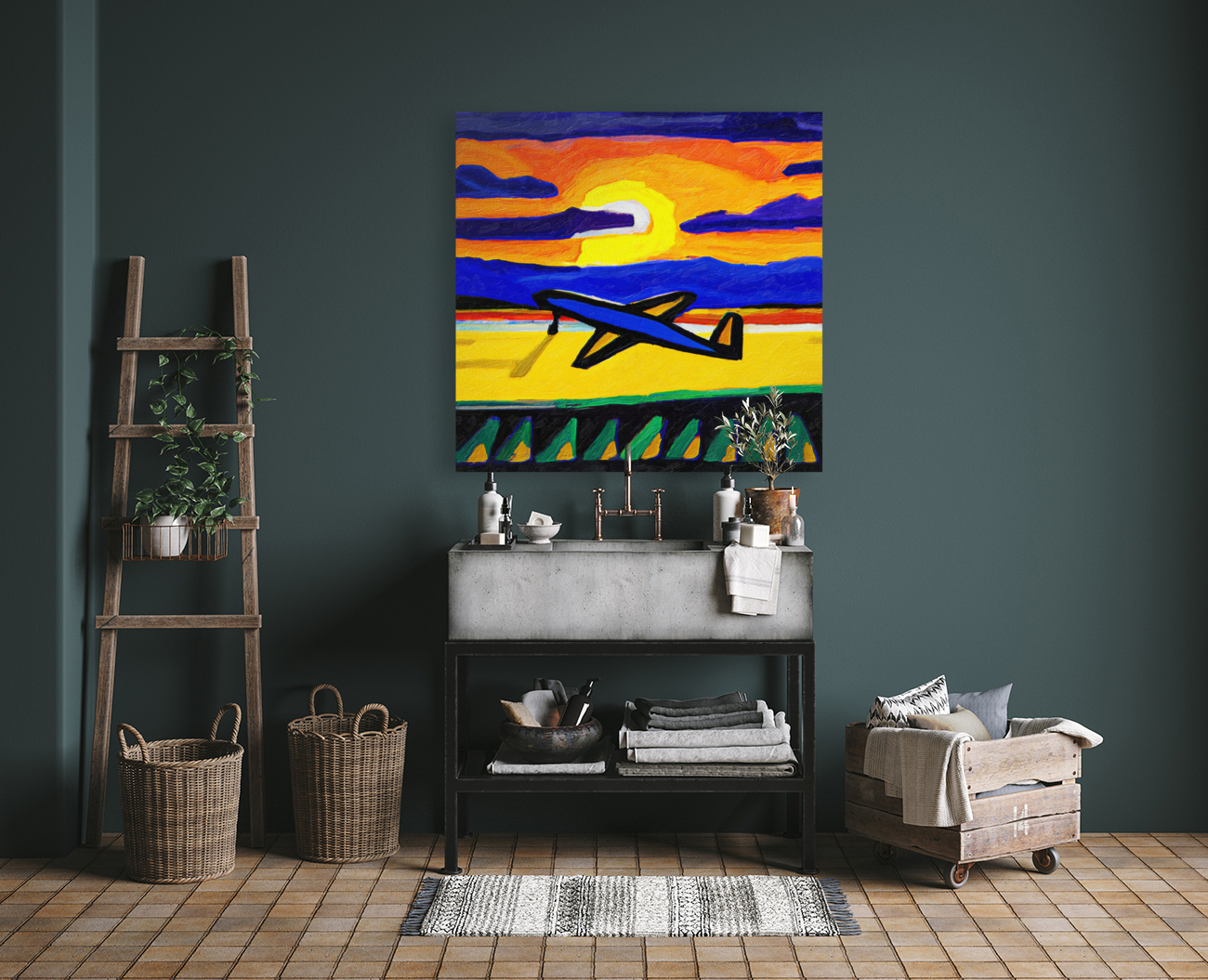 Runway at Sunset Reproduction