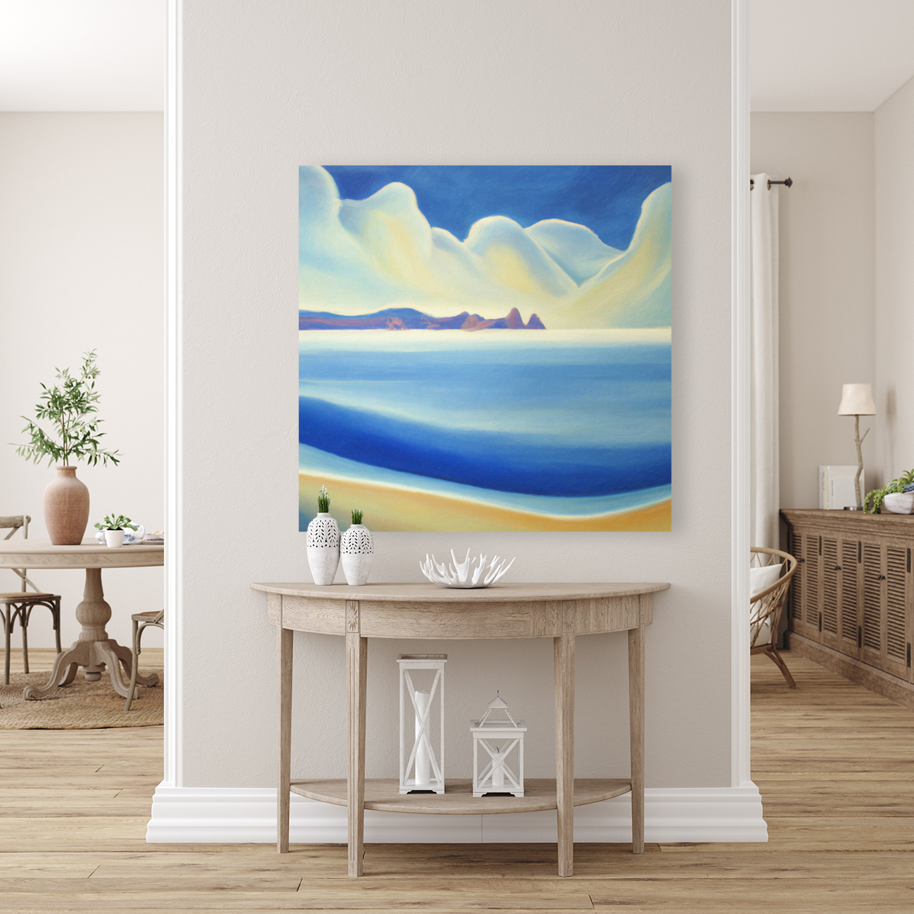 Big Clouds from the Beach Reproduction