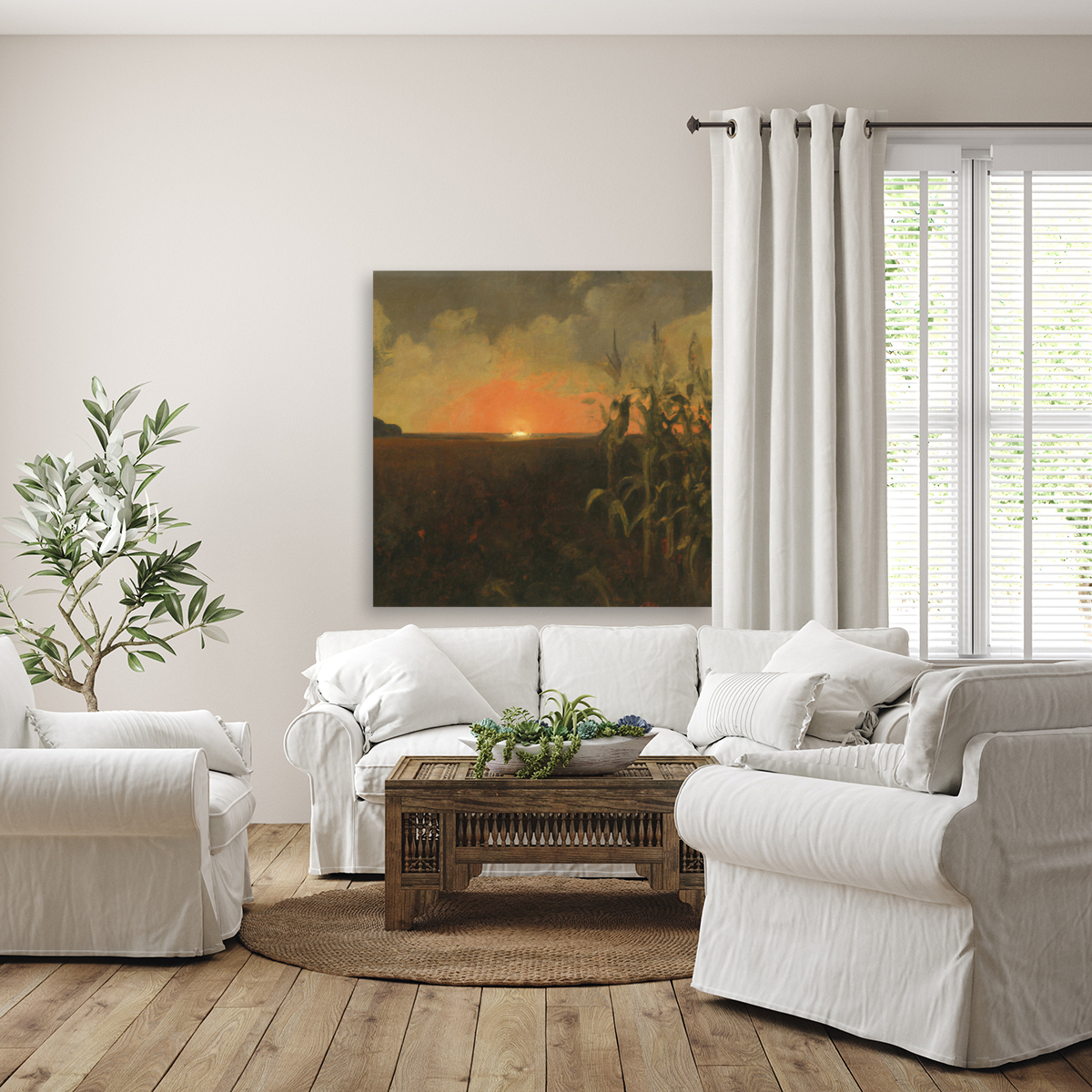 Cornfield at Sunset Reproduction