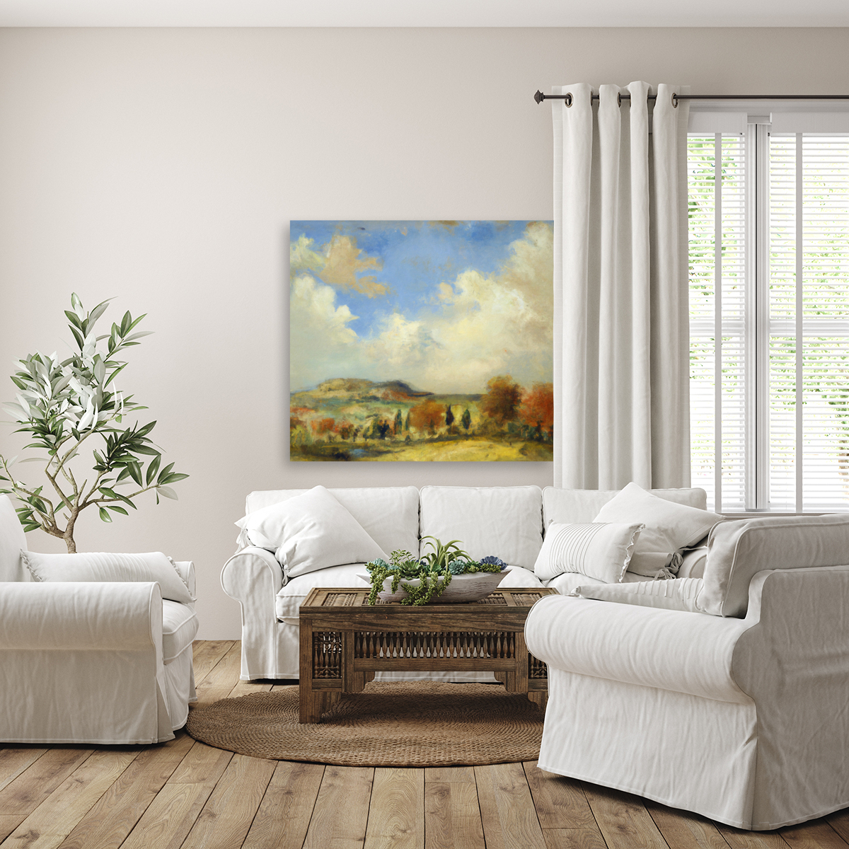Landscape in Siena Reproduction