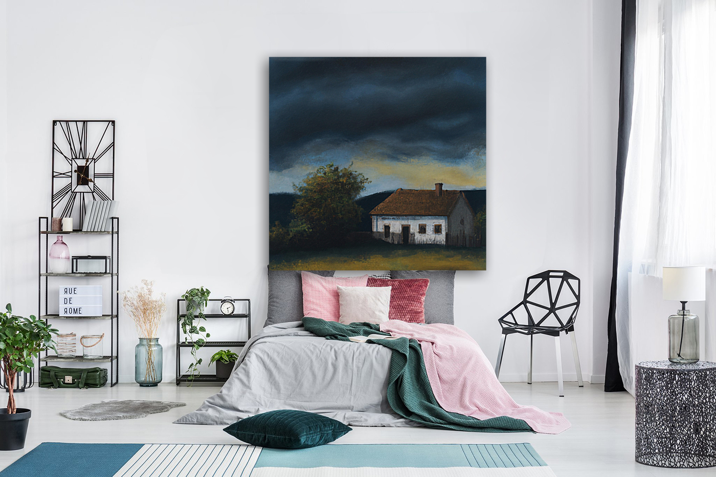Small Cottage Under Approaching Storm Reproduction