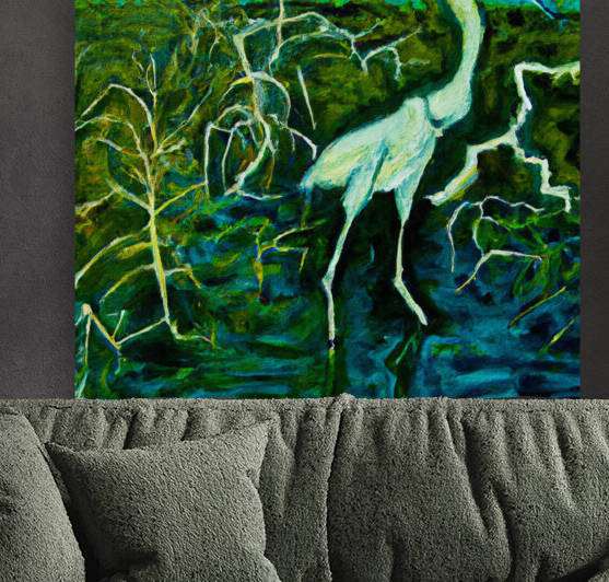 Crane in the Mangroves II by aiddia