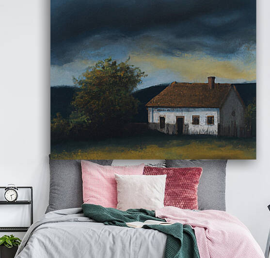 Small Cottage Under Approaching Storm by aiddia