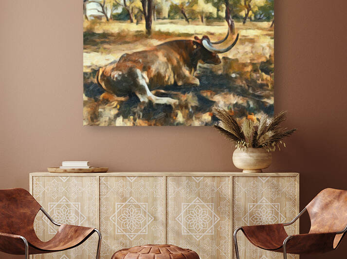 Texas Longhorn Lazing by aiddia