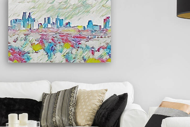 Houston Skyline Mid-Century by aiddia