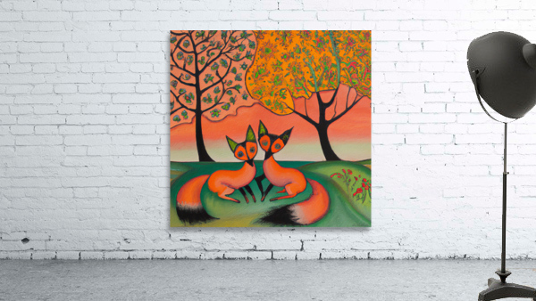 Two Foxes Wall Preview