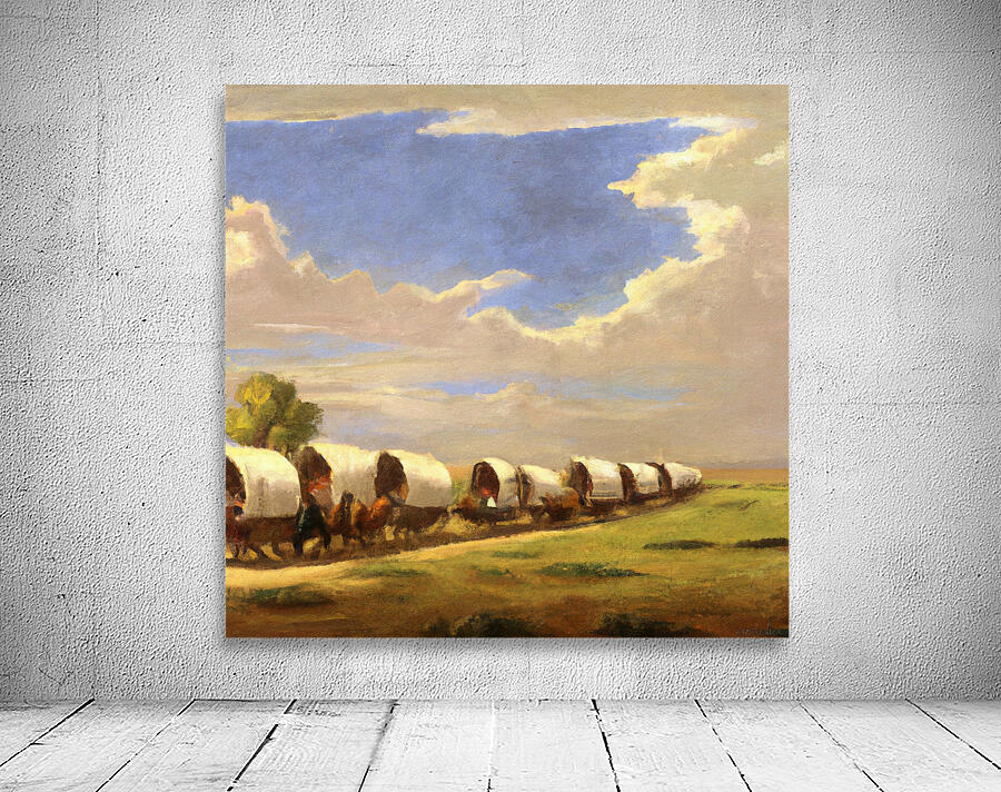 Wagon Train Across a Prairie Wall Preview