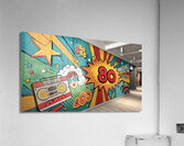 a pop art inspired wall art with bright comic sty Acrylic Print