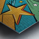 a pop art inspired wall art with bright comic sty Metal print