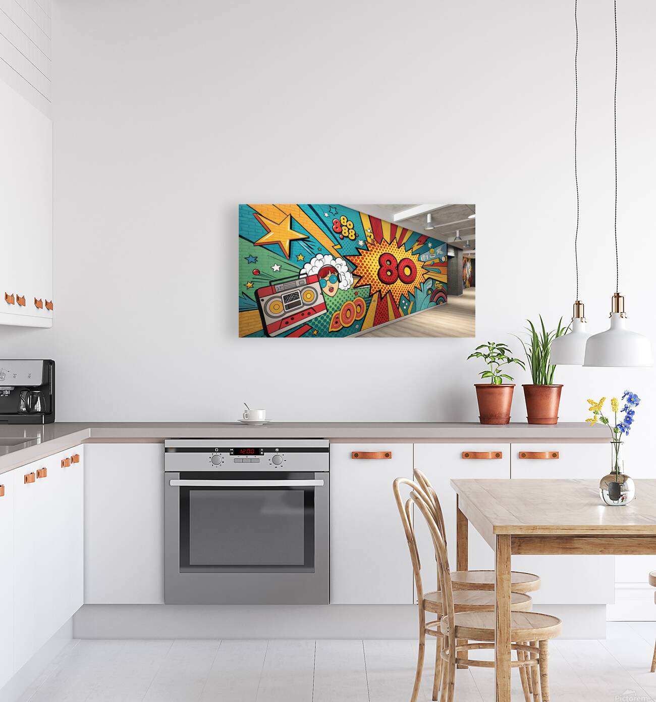 a pop art inspired wall art with bright comic sty Reproduction