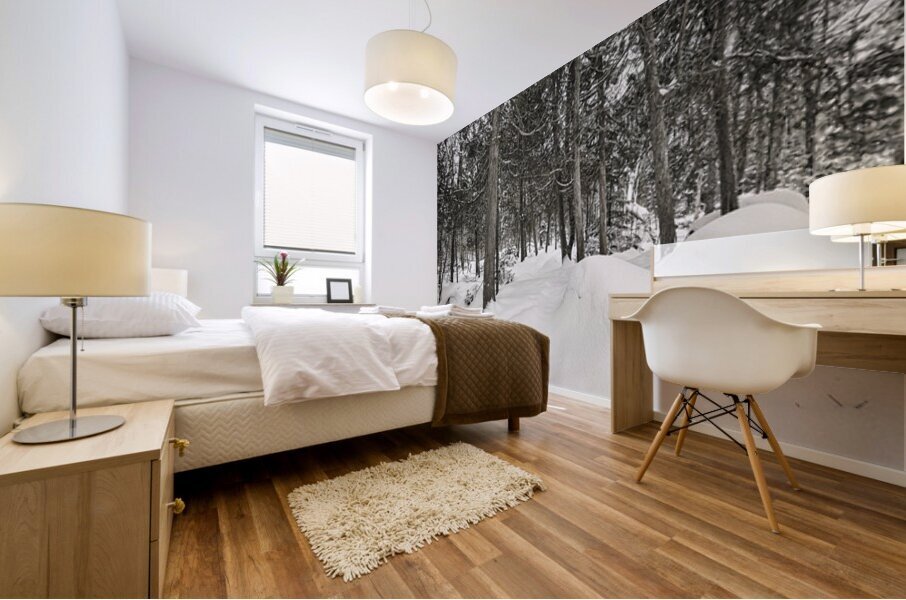 Winter Through The Trees Mural print