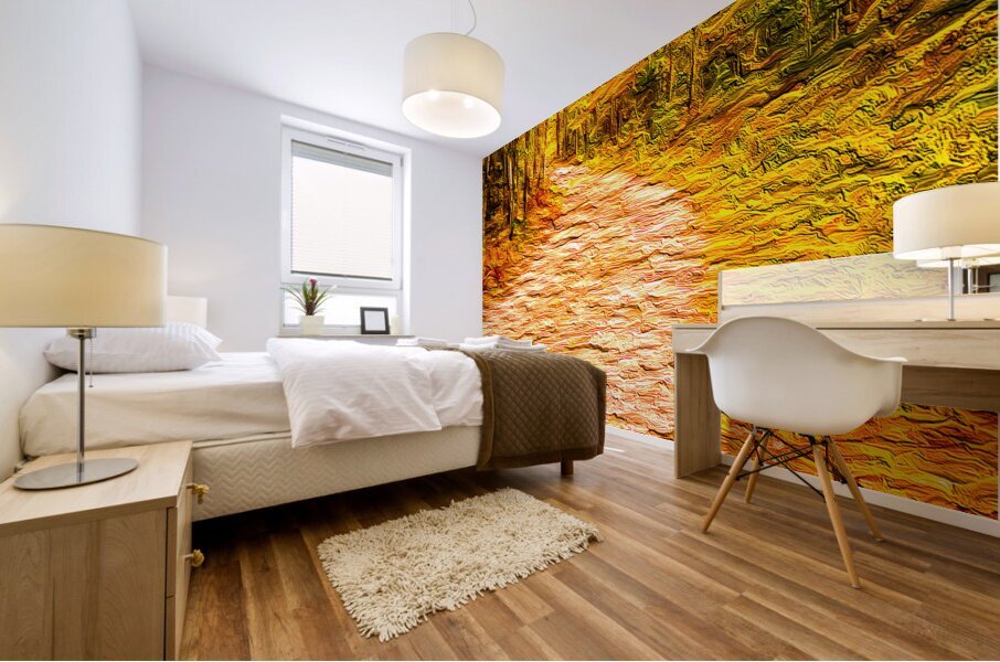 A Fall Country Lane Mural print