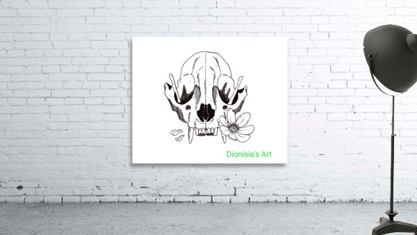 Fox Skull With Flower Wall Preview