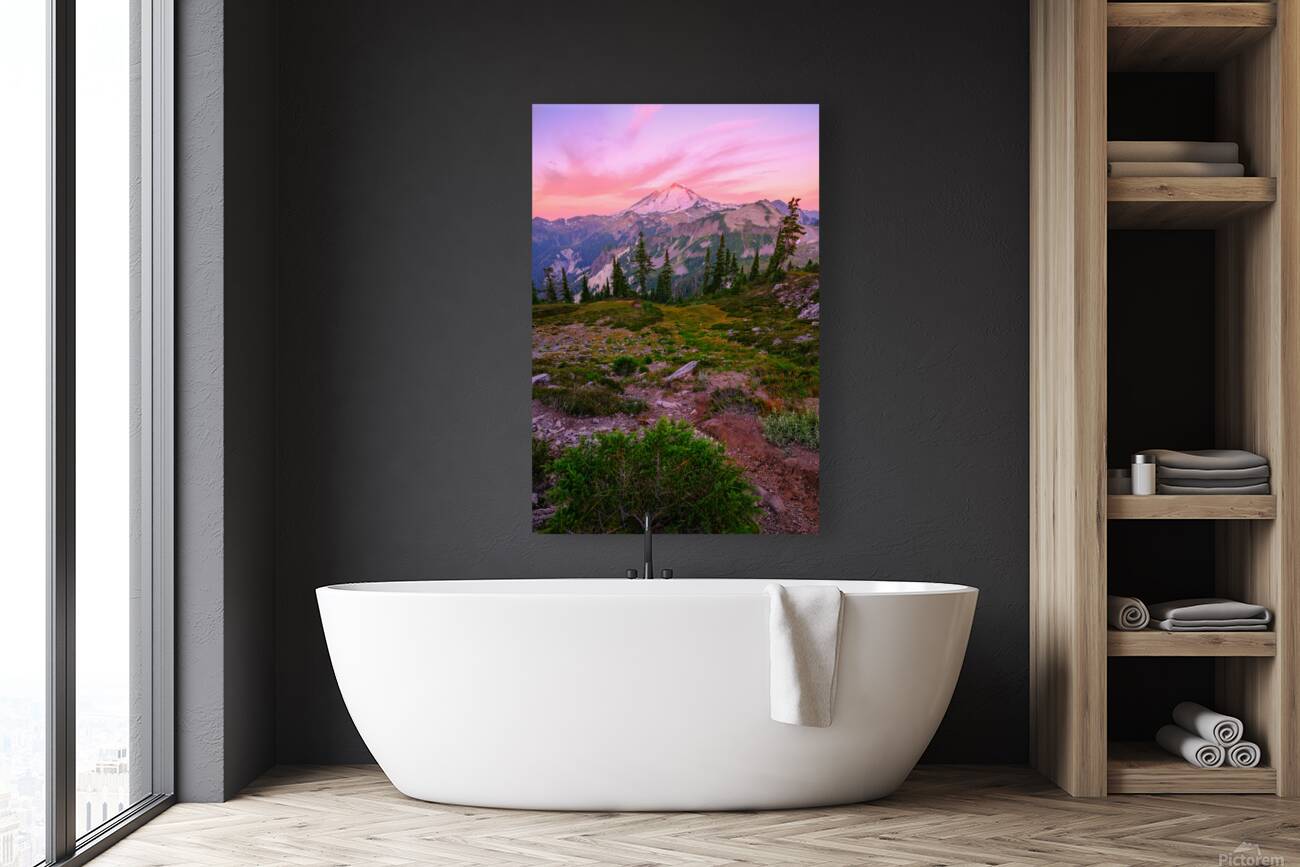 First Light on Mt Baker Reproduction
