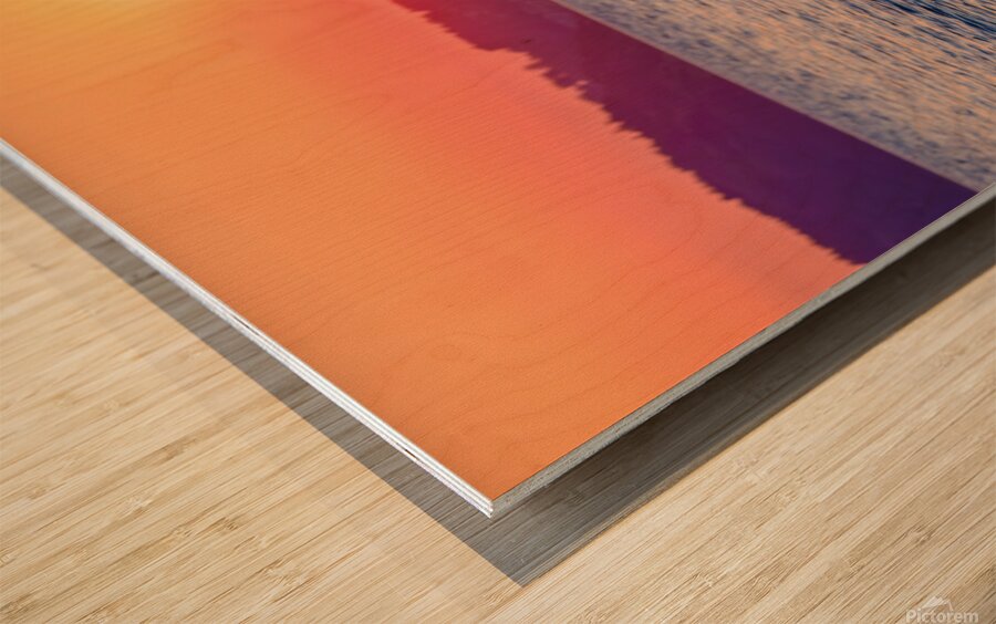 Blue Heron Sunrise Wood print