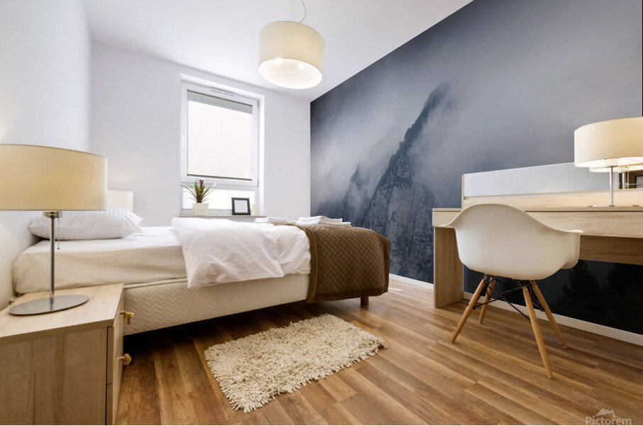 Misty peaks Mural print