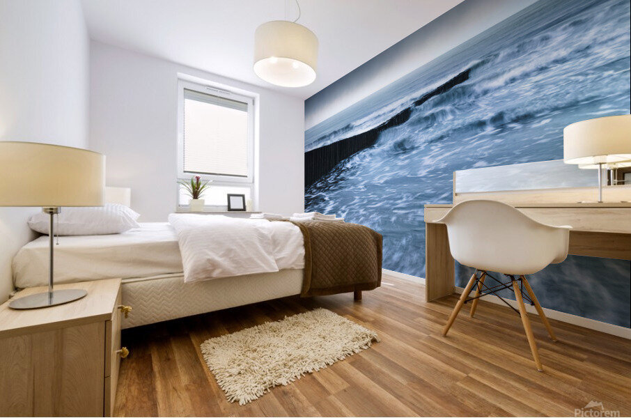 Stormy beach Mural print