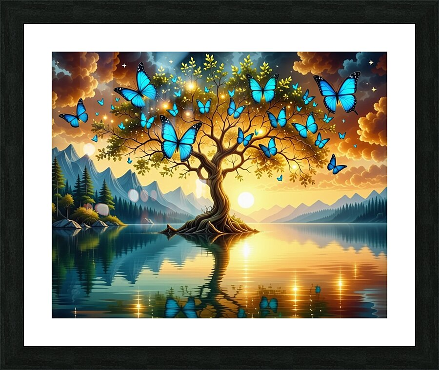 Emerald Butterflies Dream  Picture Frame print