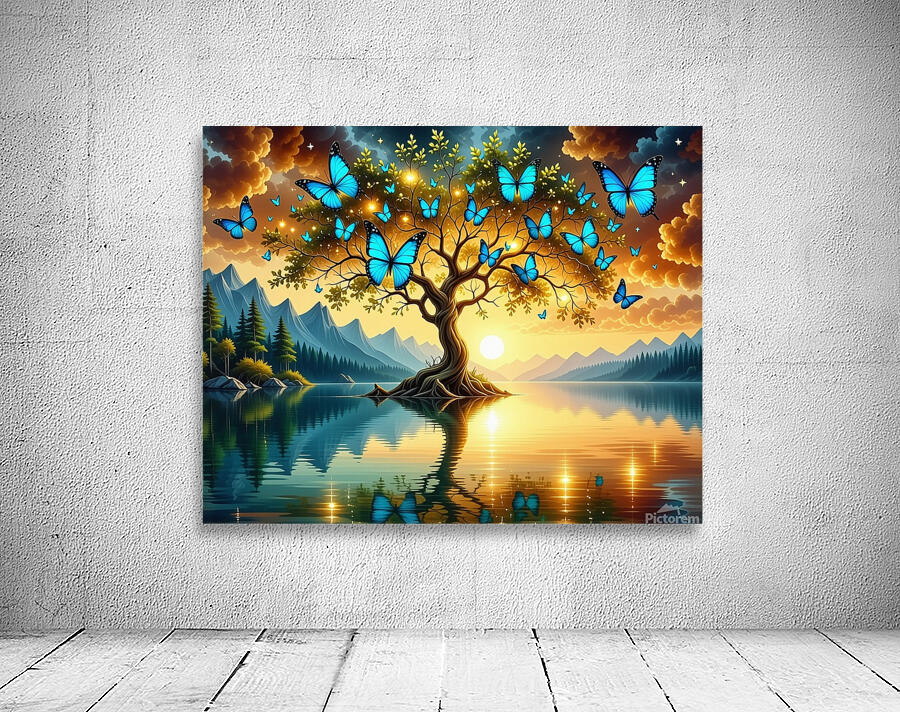 Emerald Butterflies Dream  Wall Preview