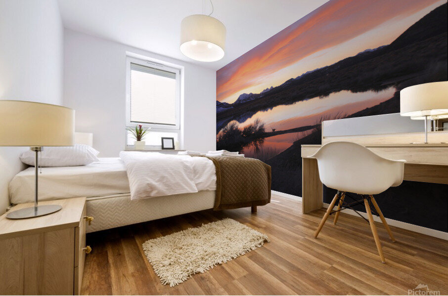 sunsetlaurelpond Mural print