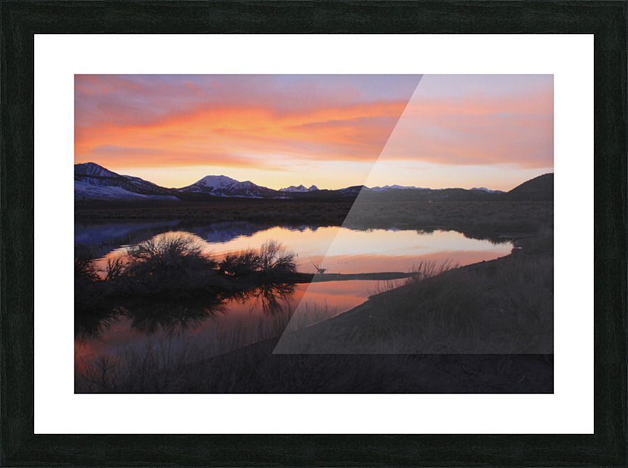 sunsetlaurelpond Picture Frame print