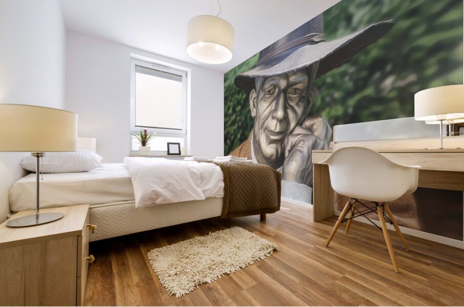 Bench Statue Mural print