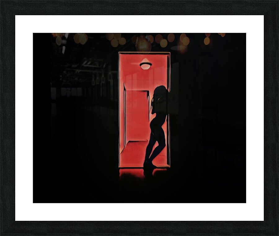 Red-Light Silhouette Picture Frame print