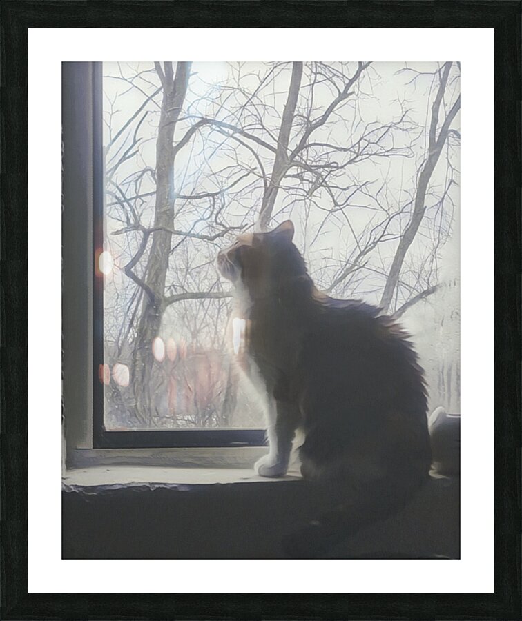 Calico Window View Picture Frame print