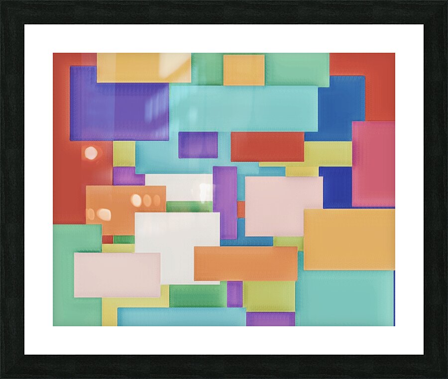 Multi Layered Color Squares Picture Frame print