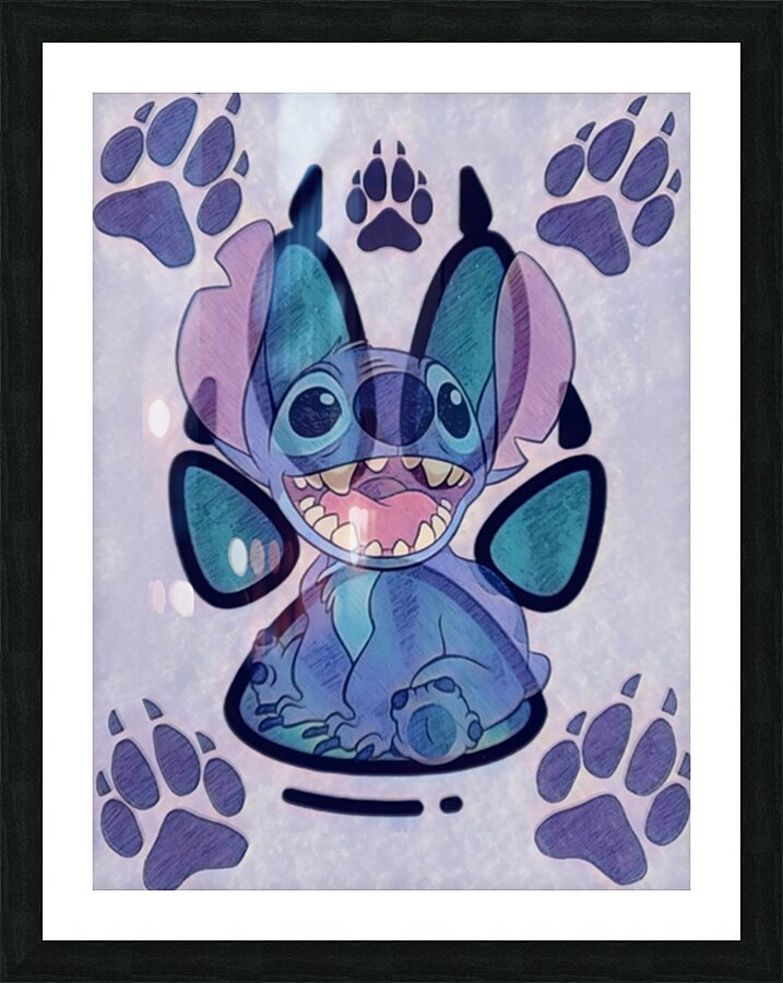 Stitch Wolfs Paw Picture Frame print