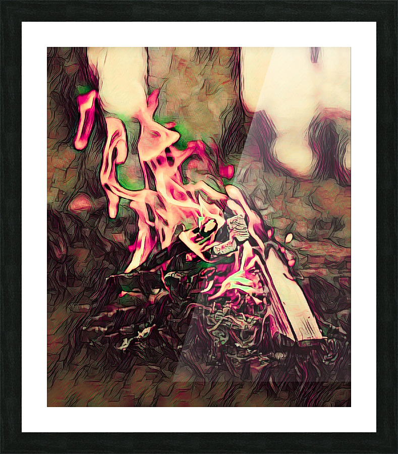 Campfire - Pink Picture Frame print