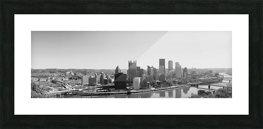 Pittsburgh Skyline - B&W Picture Frame print