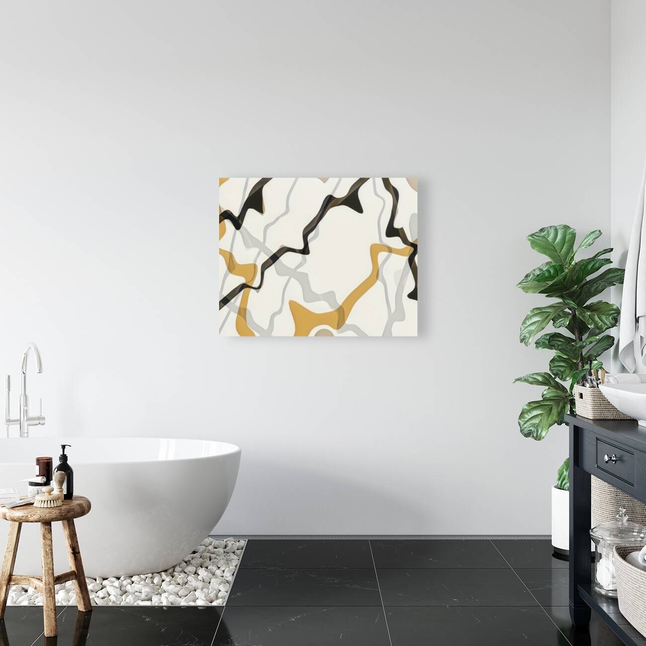 Black & Gold Lines Reproduction