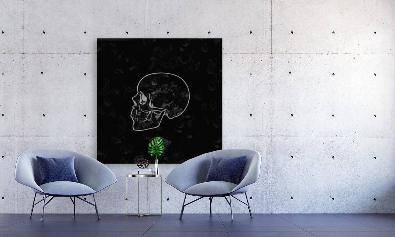 Black & white Skull Reproduction