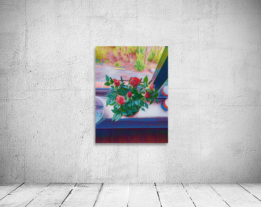 Roses in window Wall Preview
