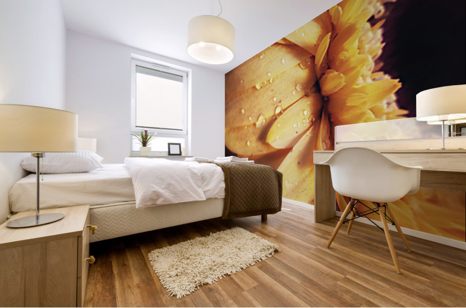 Golden drops Mural print