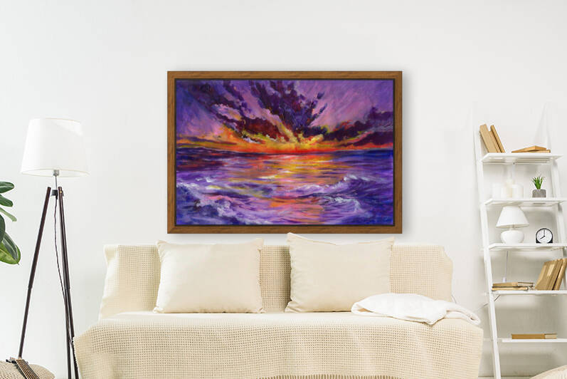 Purple cloudy seascape by Anna Ponomarenko
