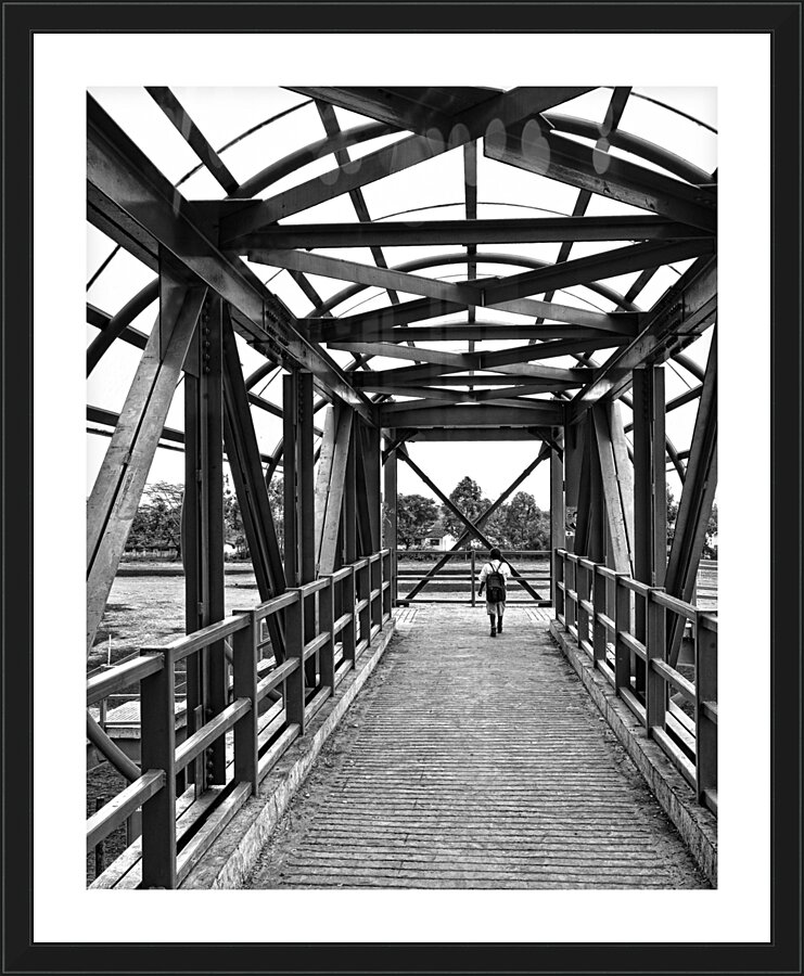 Crossing the Bridge Picture Frame print