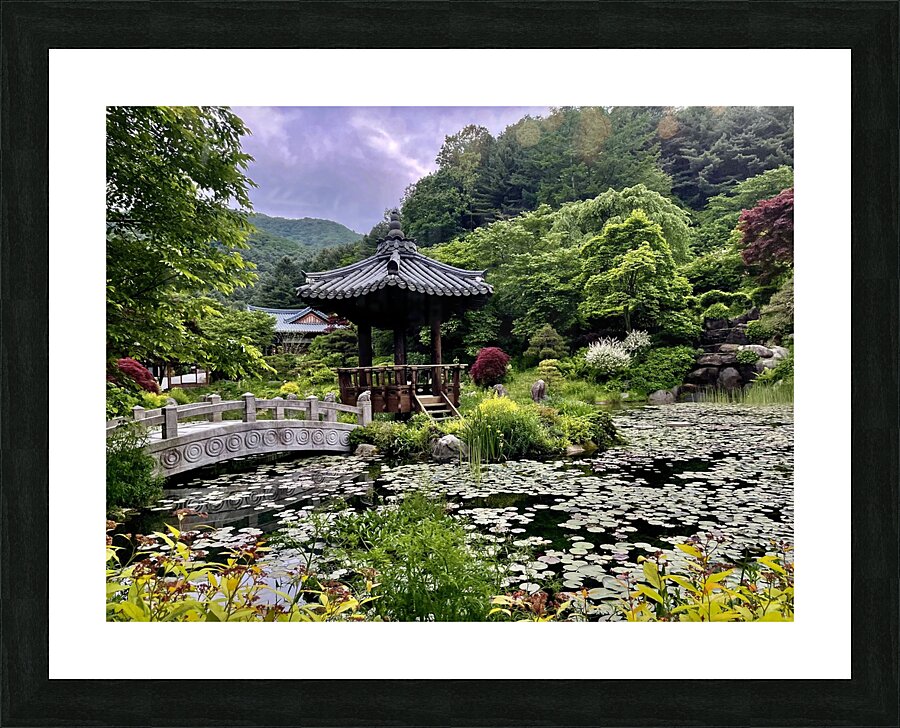 Pavilion Garden of Morning Calm Picture Frame print