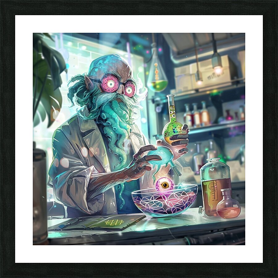 Futuristic laboratory scientist   Picture Frame print