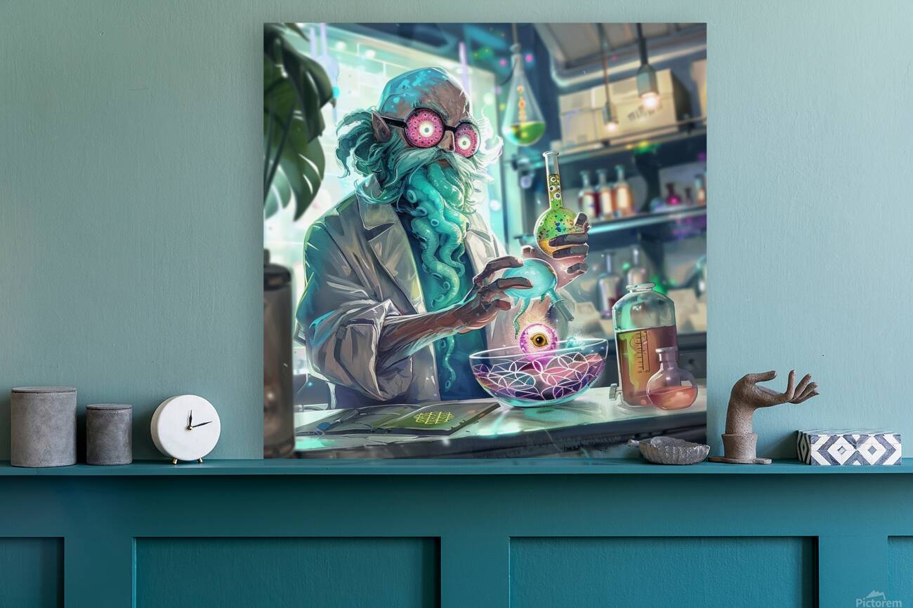 Futuristic laboratory scientist   Reproduction