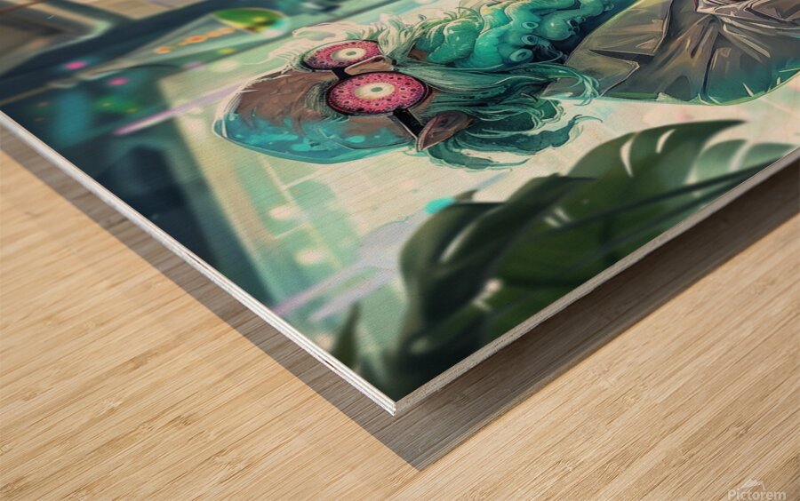 Futuristic laboratory scientist   Wood print