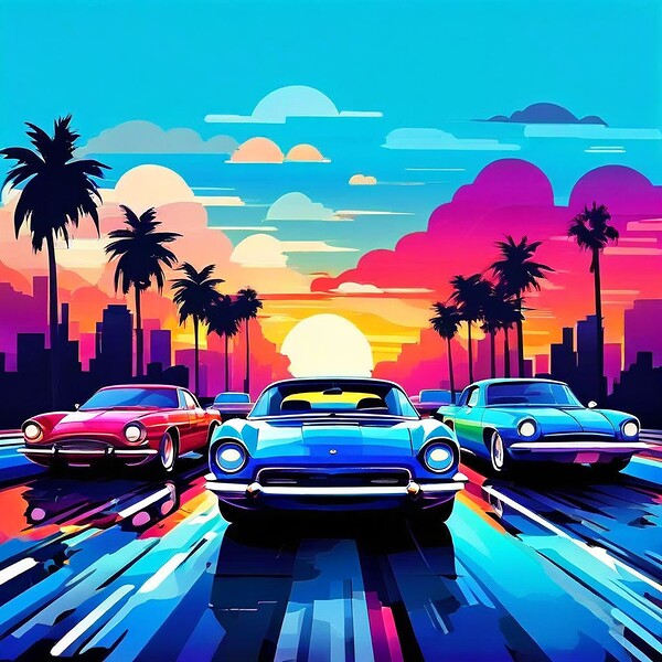 Retro Sunset Pursuit Digital Download