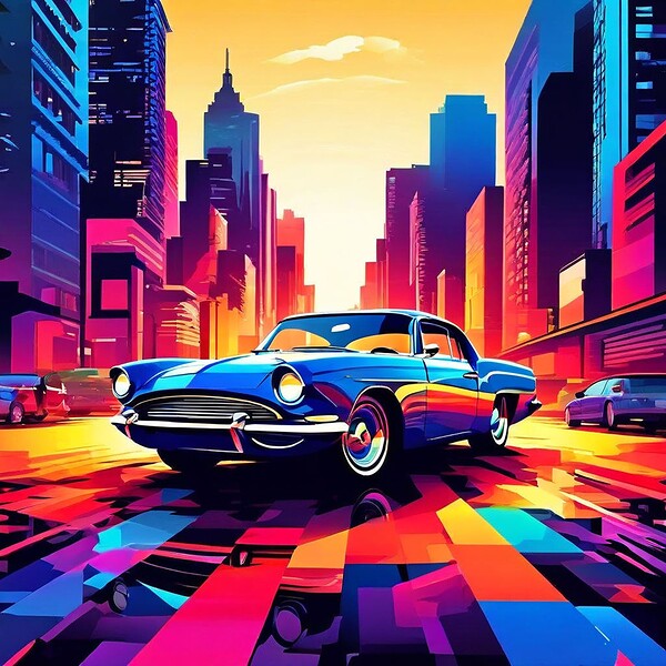 Retro Cityscape Digital Download