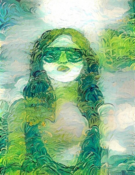 Verdant Portrait: Glimpse of Green Digital Download