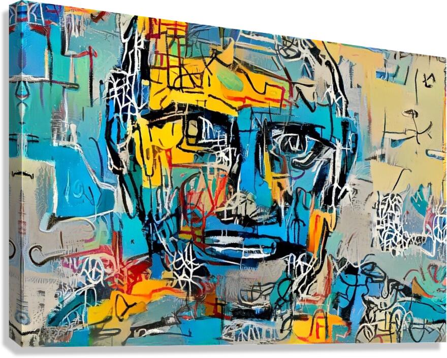 Urban Expression: Fragmented Face Canvas Print