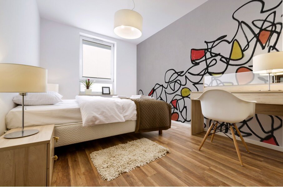 the red dots Mural print