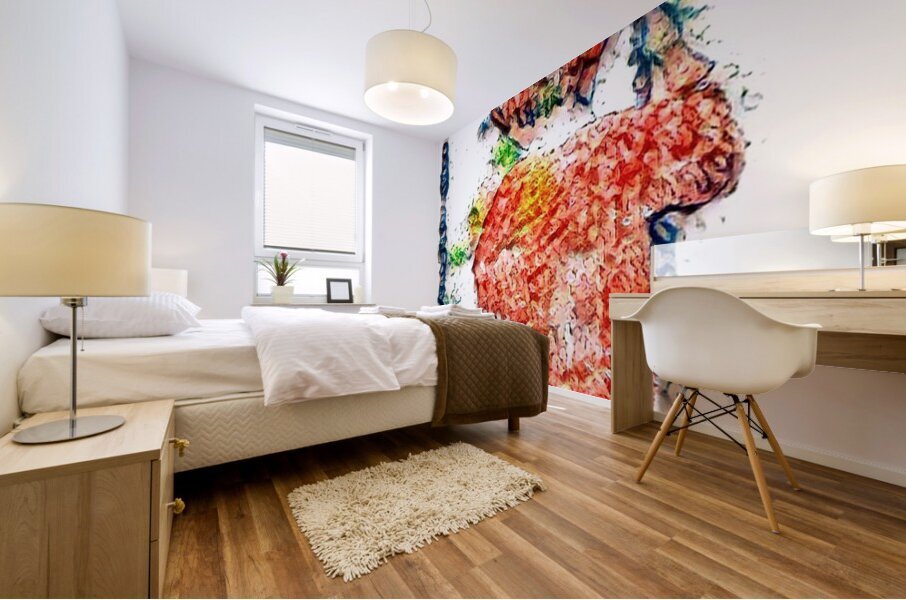 RED PORTRAIT 18 Mural print