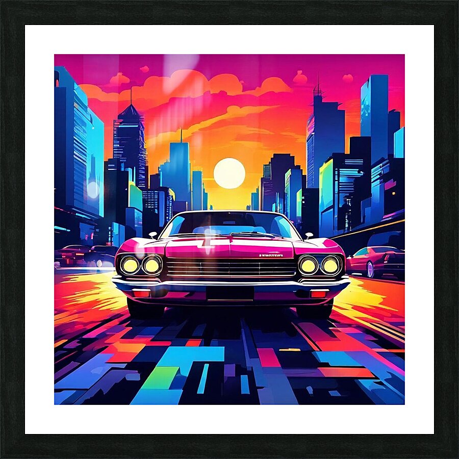 Zooming through the city streets Picture Frame print